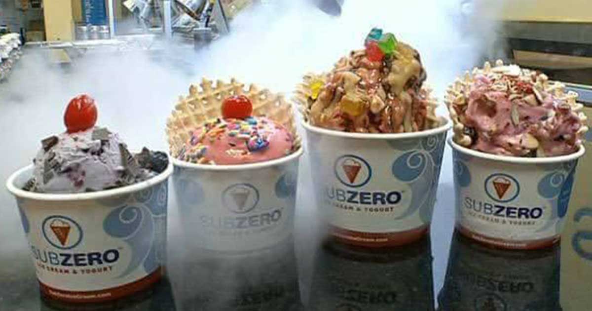 Sub zero 2025 ice cream locations