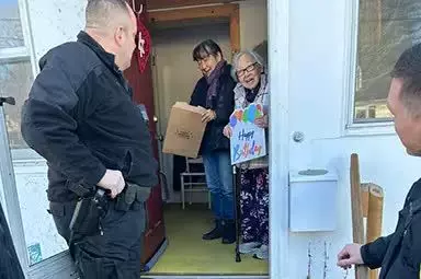 Police visit Isabelle Chang for her 100th birthday