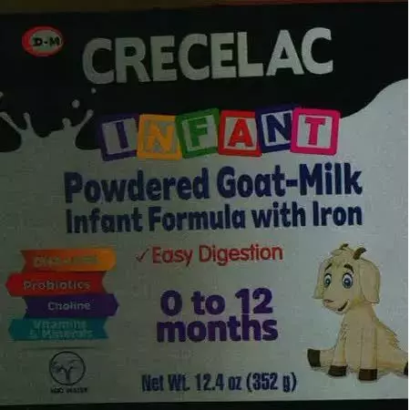 CRECELAC INFANT Powdered Goat-Milk Infant Formula with Iron 0 to 12 months - Net Wt. 12.4 oz (352g) first label